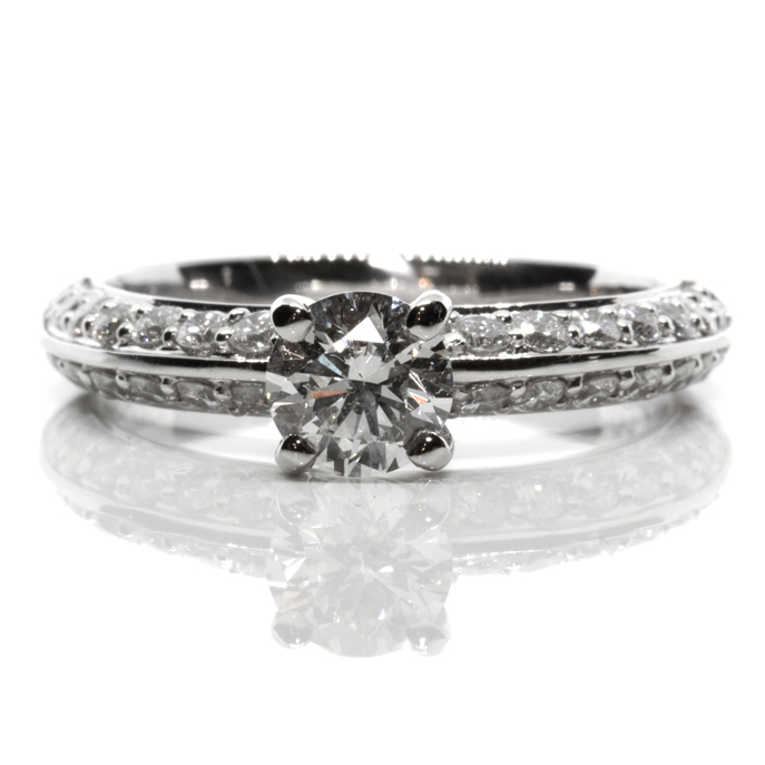 Platinum 0.62ct Brilliant Cut Diamond Solitaire Ring - Image 2