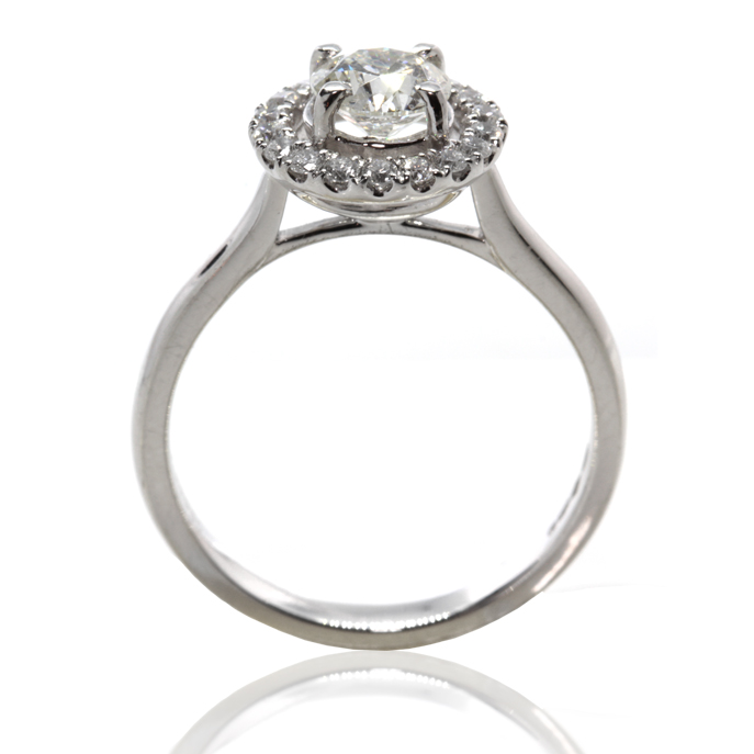 Platinum 0.71ct Brilliant Cut Diamond Halo Ring - Image 3