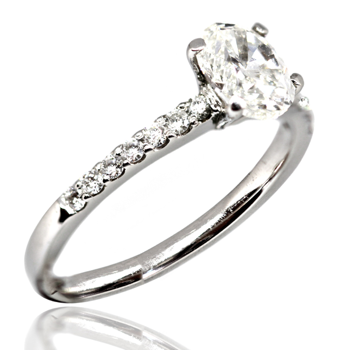 Platinum Oval Cut Diamond Ring