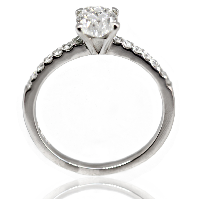 Platinum Oval Cut Diamond Ring - Image 3