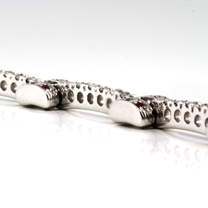 18ct White Gold Ruby and Diamond Bracelet - Image 3