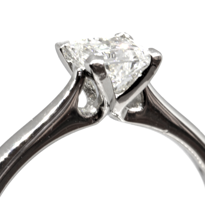 Platinum 0.42ct Princess Cut Diamond Ring - Image 3