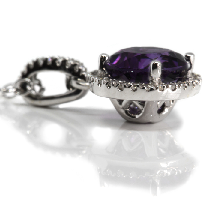 9ct White Gold Amethyst Pendant - Image 2