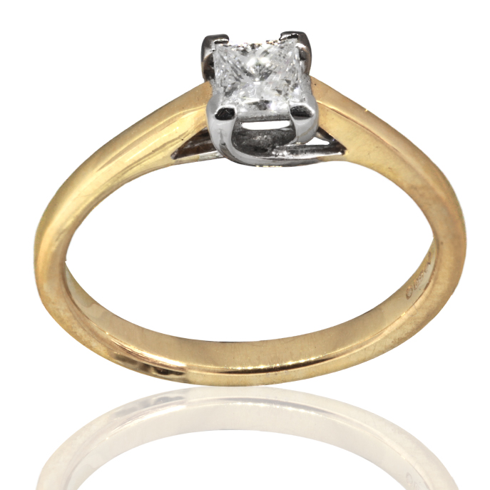 18ct Yellow Gold 0.13ct Diamond Solitaire Ring - Image 3