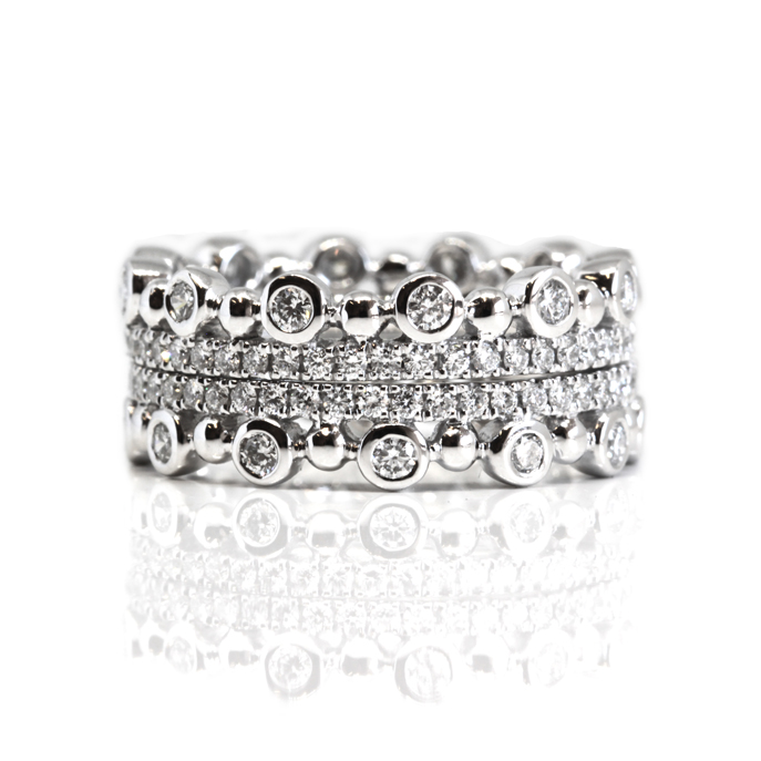 Two-way Platinum Diamond Ring Set - Image 4