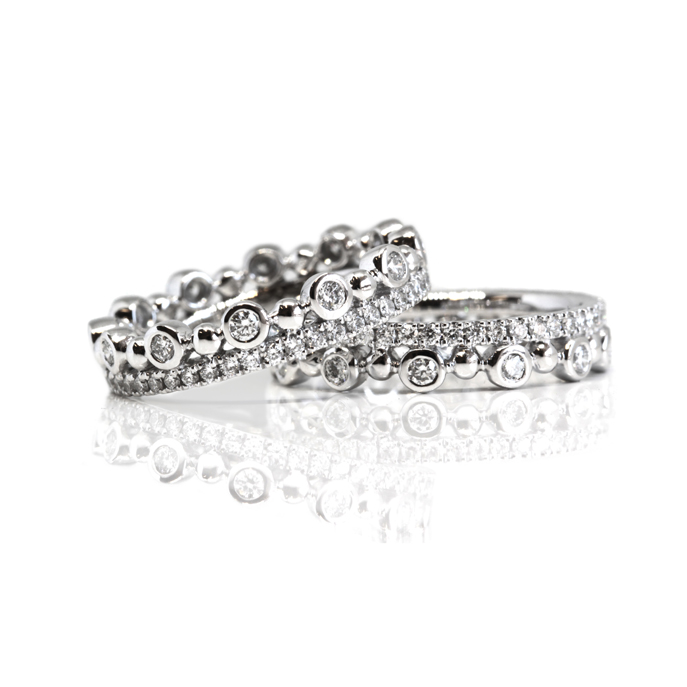 Two-way Platinum Diamond Ring Set - Image 2