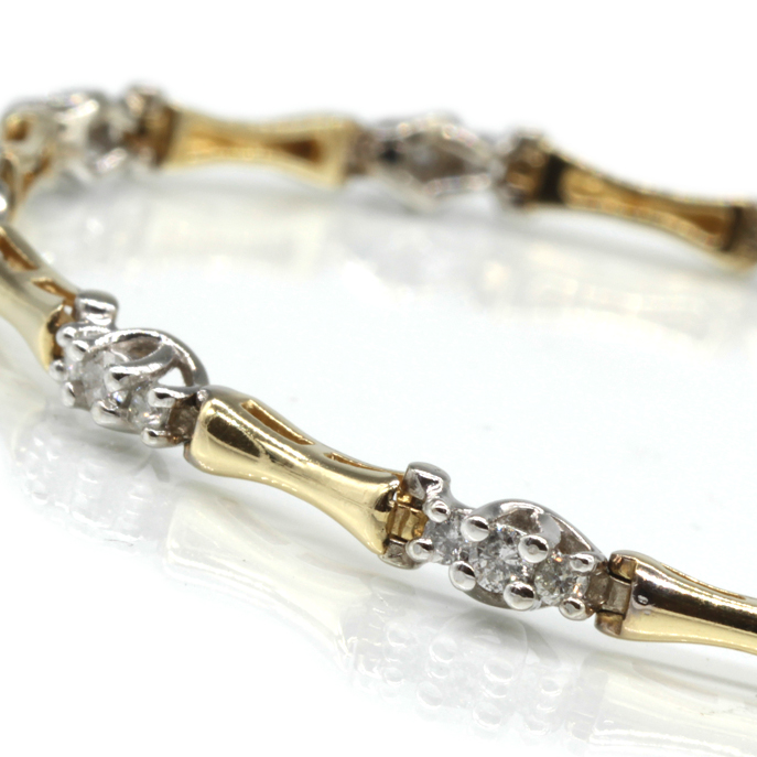 18ct Yellow Gold Diamond Bracelet - Image 2