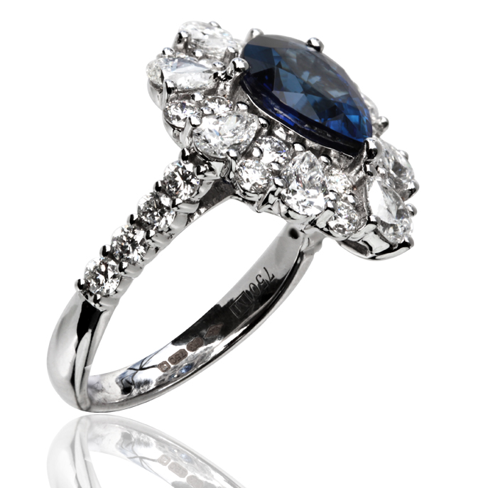 18ct White Gold Sapphire and Diamond Ring