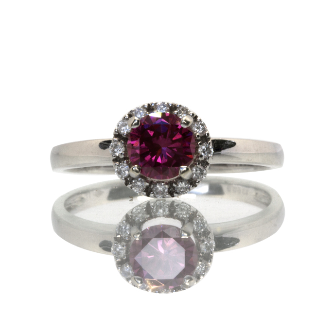 18ct White Gold 0.57ct Pink Diamond Ring - Image 2