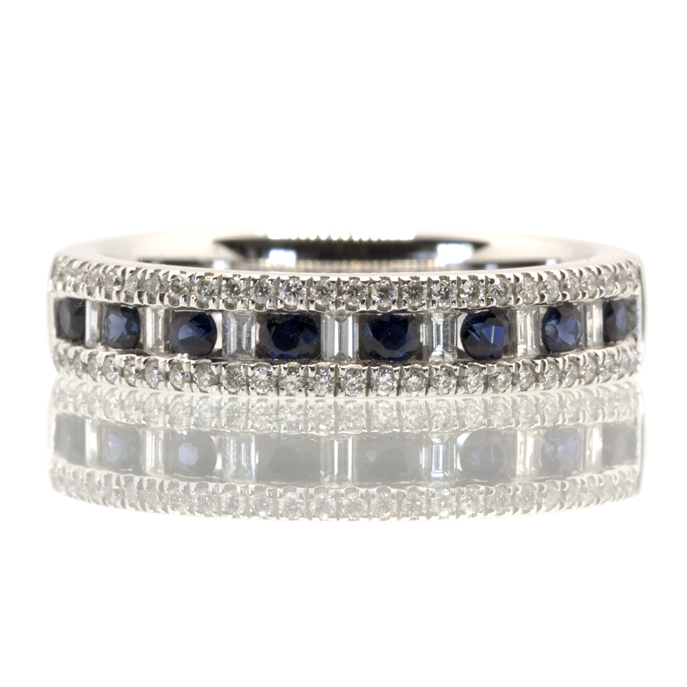 18ct White Gold Sapphire and Diamond Ring - Image 2