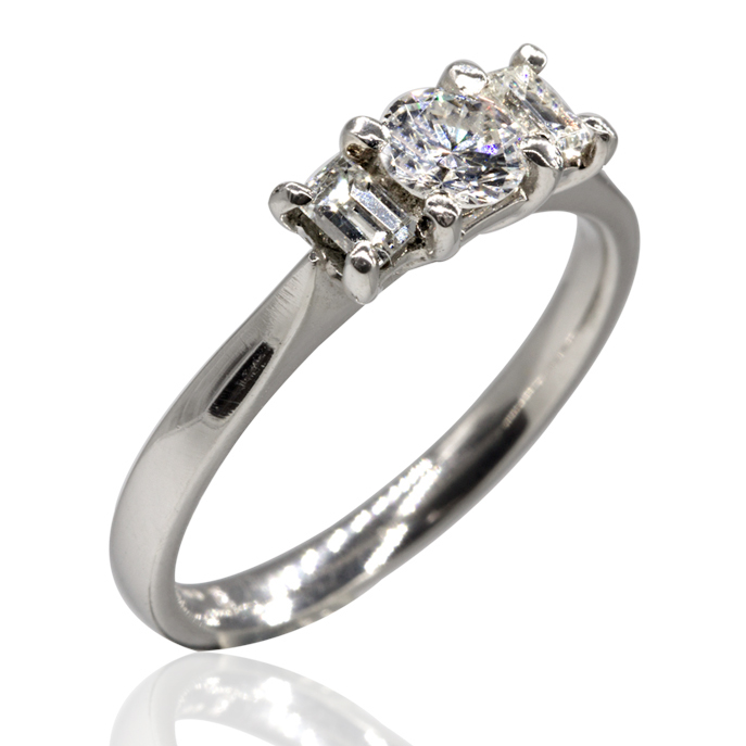 Platinum 0.66ct Diamond Trilogy Ring