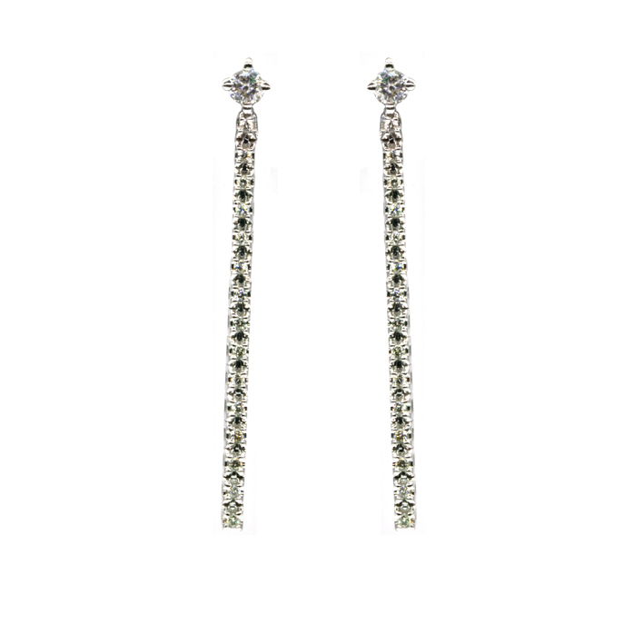 18ct White Gold Diamond Drop Earrings