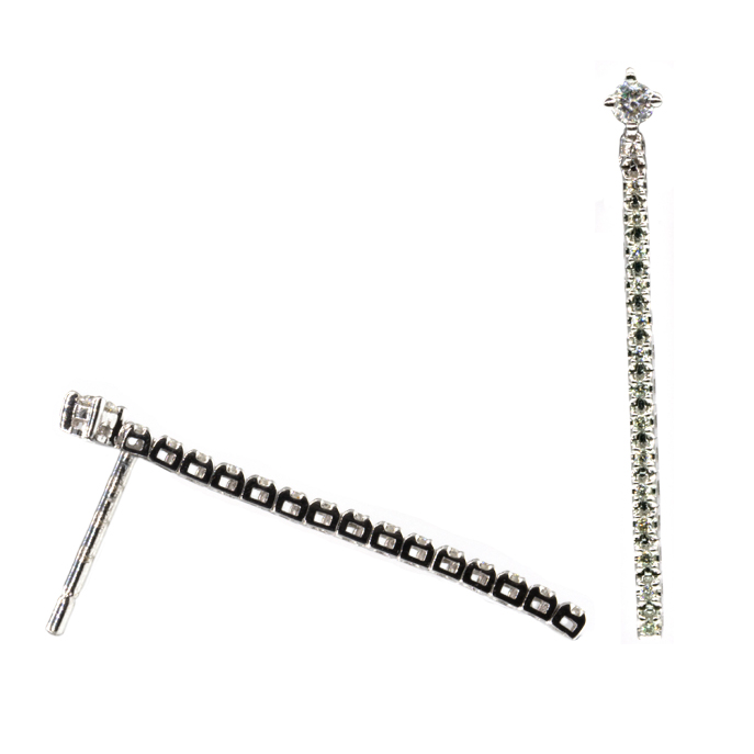 18ct White Gold Diamond Drop Earrings - Image 2