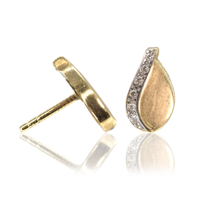 18ct Yellow Gold Diamond Earrings - Image 2