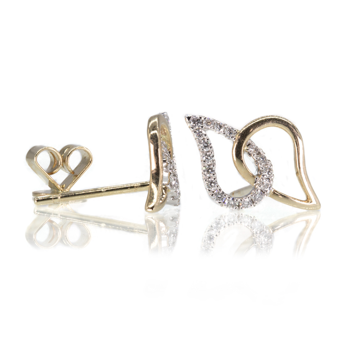 14ct Gold Diamond Set Earrings - Image 2