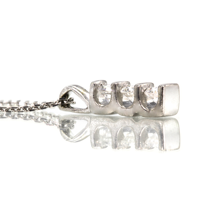 9ct White Gold Diamond Pendant - Image 2