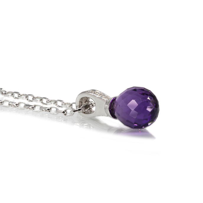 9ct White Gold Amethyst Pendant - Image 2