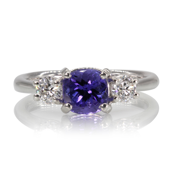 Platinum Tanzanite Trilogy Ring - Image 2