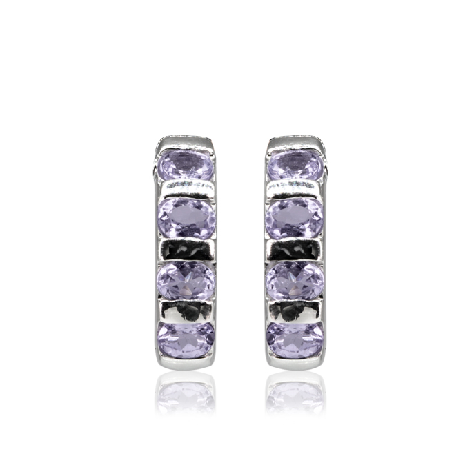 9ct White Gold Tanzanite Earrings
