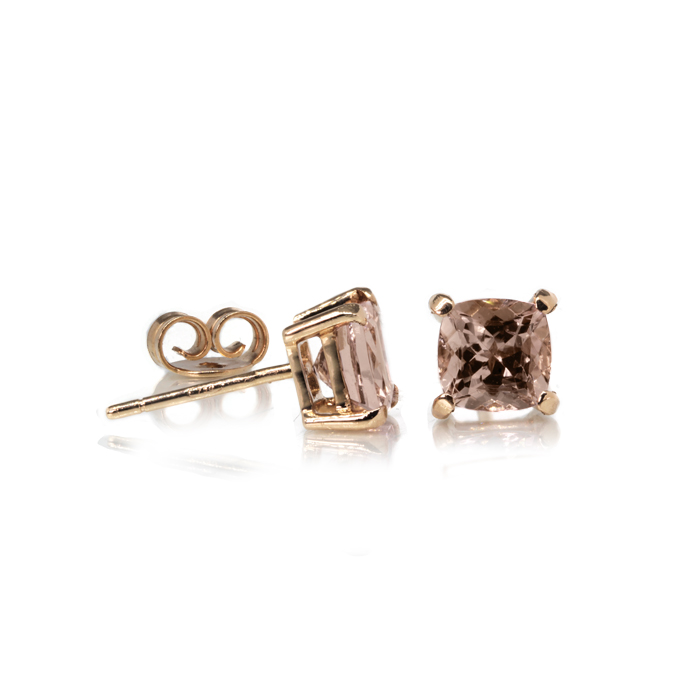 18ct Rose Gold Morganite Earrings - Image 2