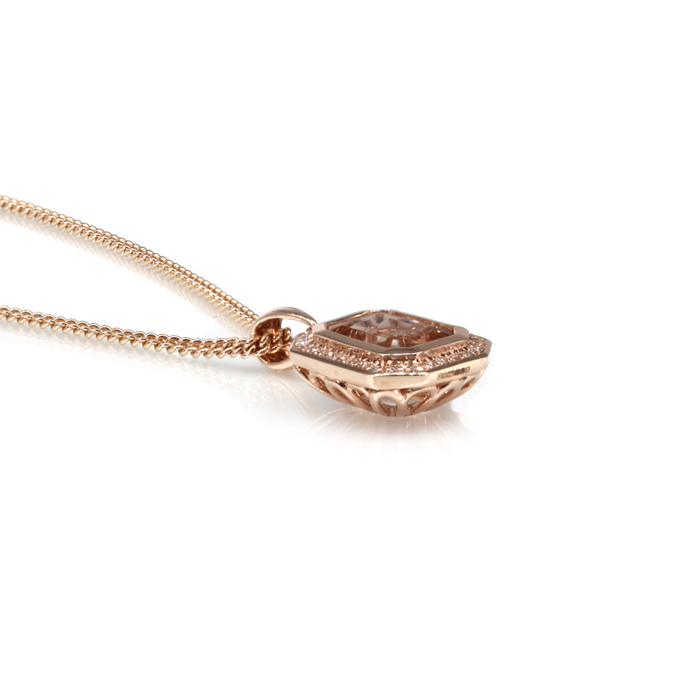 9ct Rose Gold Morganite Pendant - Image 2