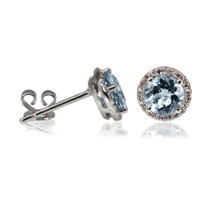 9ct White Gold Aquamarine Earrings - Image 2