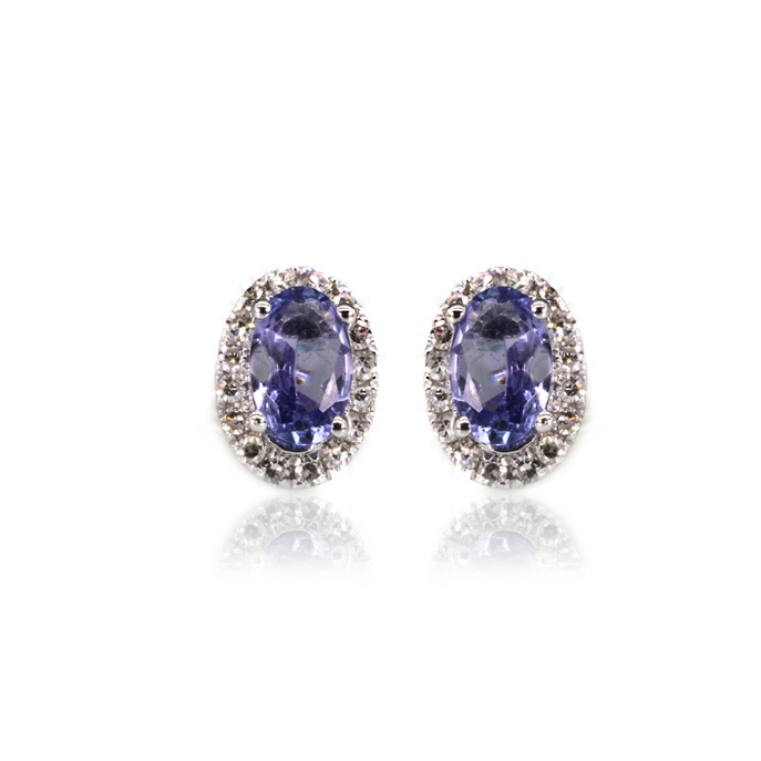 9ct White Gold Tanzanite Earrings