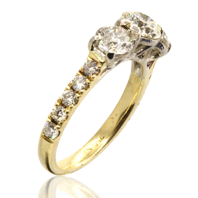 18ct Yellow Gold 1.44ct Trilogy Diamond Ring