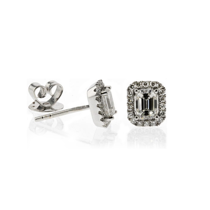 18ct White Gold Diamond Earrings - Image 2