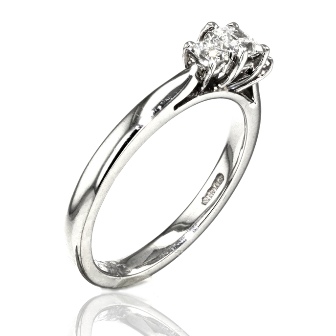 Platinum 0.57ct Diamond Trilogy Ring