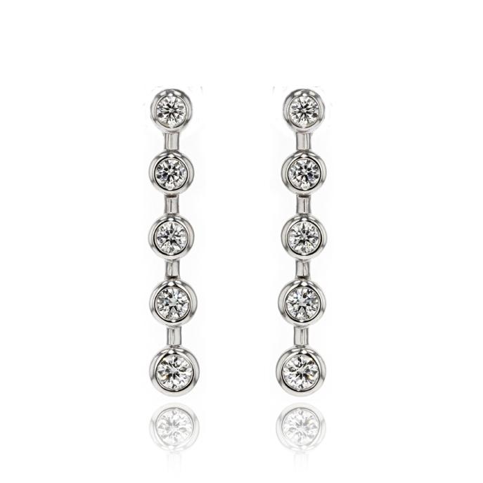 18ct White Gold Drop Earrings