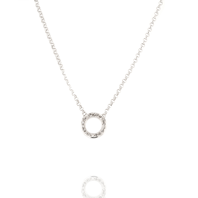 9ct White Gold Diamond Pendant