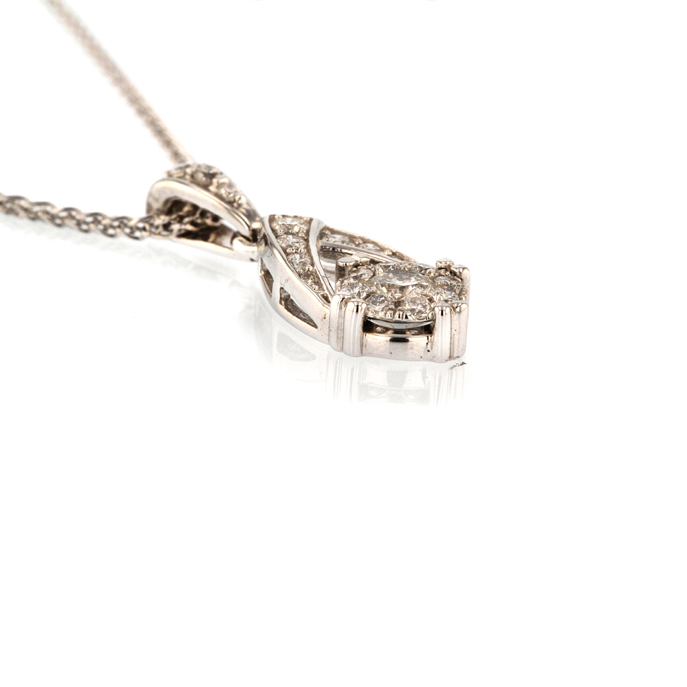 18ct White Gold Diamond Pendant - Image 2