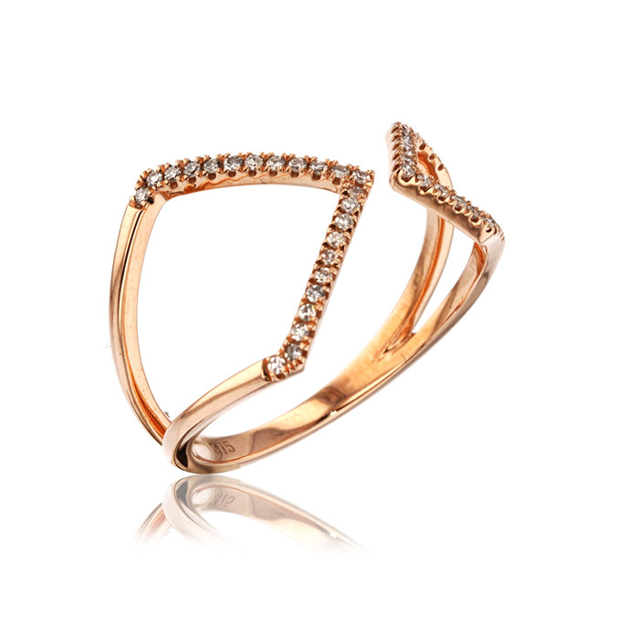 9ct Rose Gold Diamond Ring