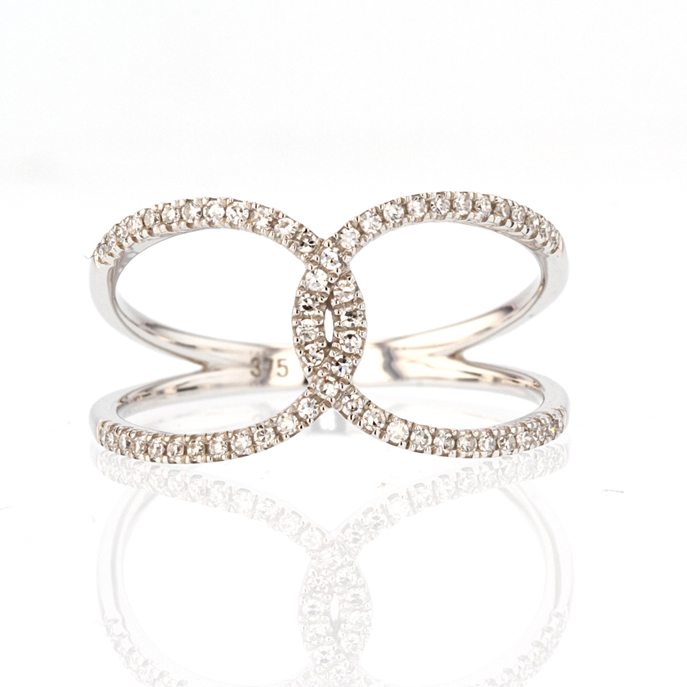 9ct White Gold Diamond Ring - Image 2