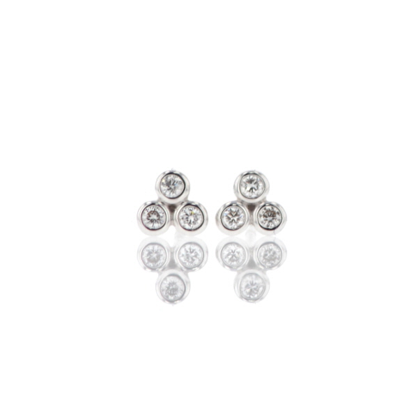 9ct White Gold Diamond Earrings