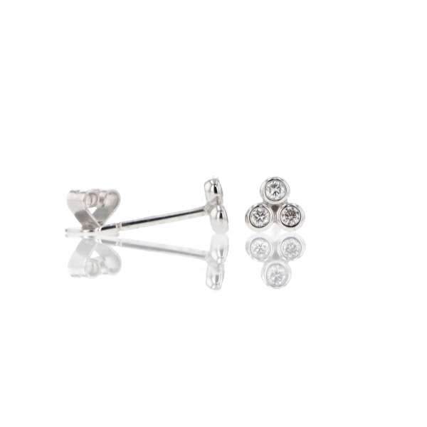 9ct White Gold Diamond Earrings - Image 2