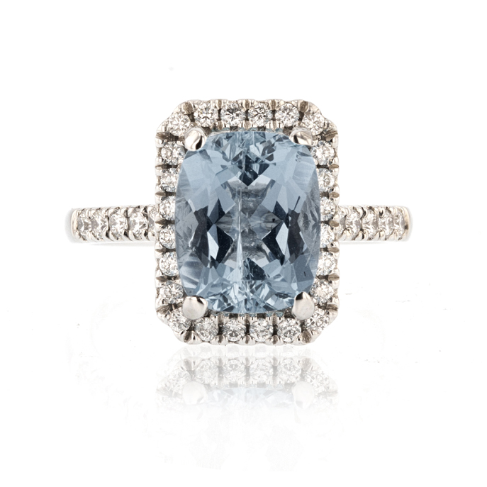 Platinum Aquamarine Ring - Image 2