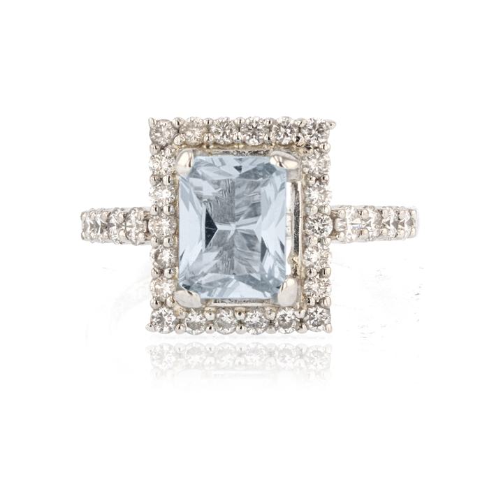 Platinum Aquamarine Ring - Image 2