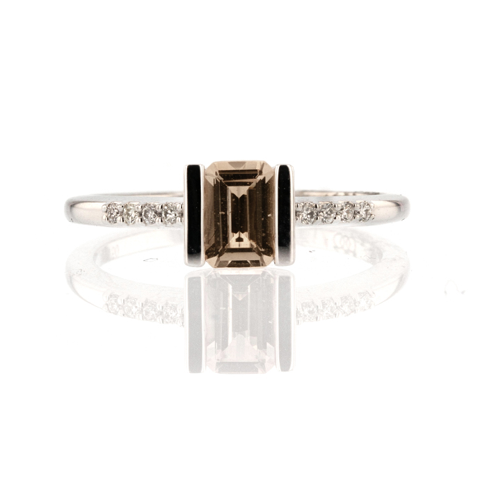 18ct White Gold Morganite Ring - Image 2