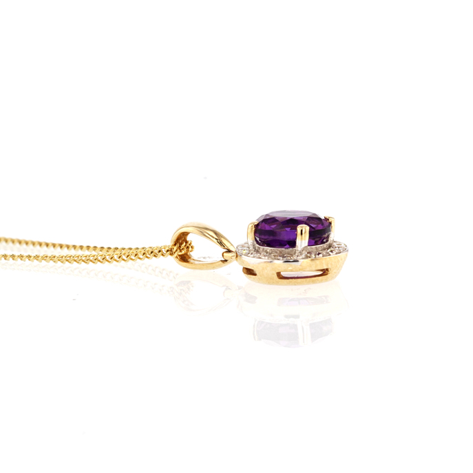 9ct Yellow Gold Amethyst Pendant - Image 2