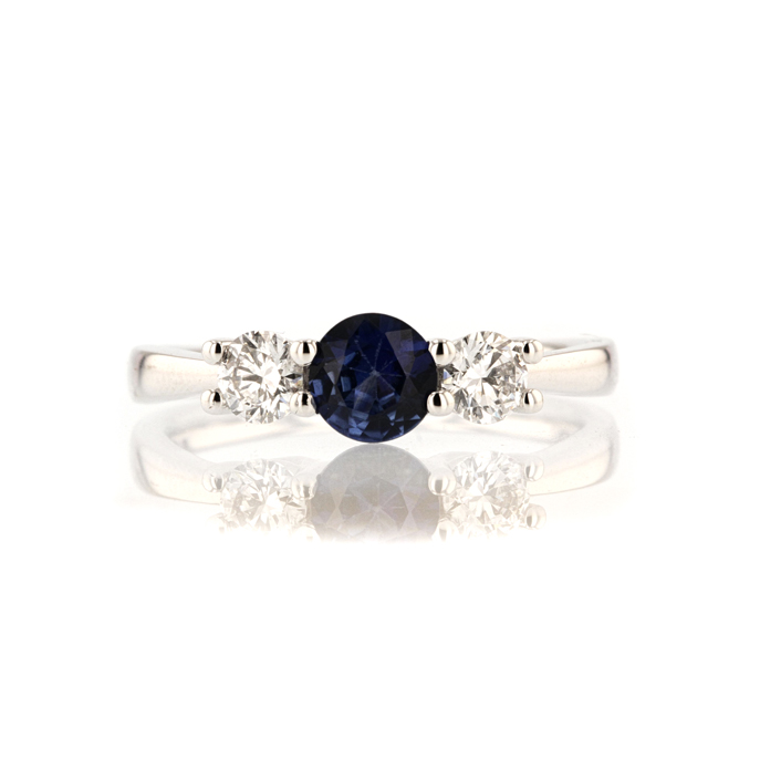 Platinum Sapphire & Diamond Ring - Image 2