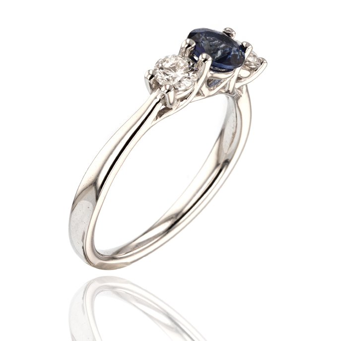 Platinum Sapphire & Diamond Ring