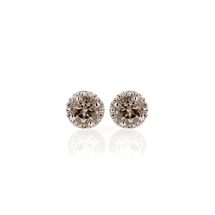 9ct White Gold Morganite Earrings