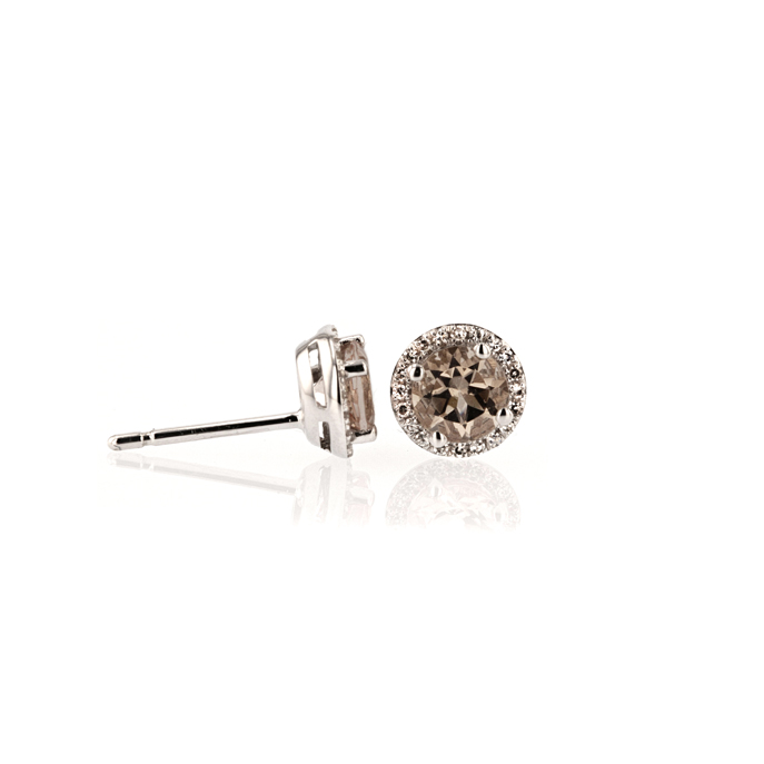 9ct White Gold Morganite Earrings - Image 2