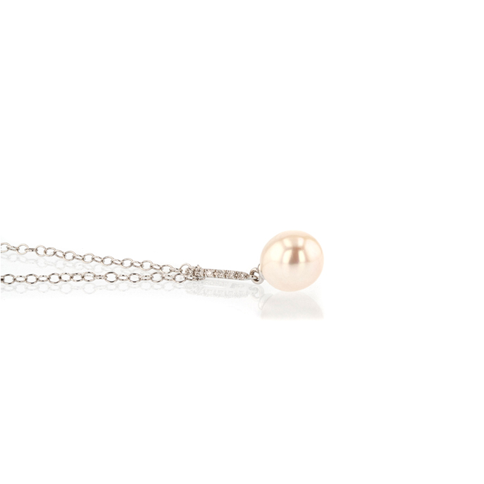 9ct White Gold Pearl Pendant - Image 2