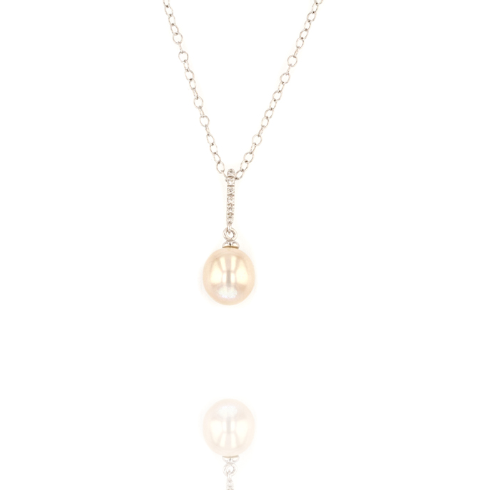 9ct White Gold Pearl Pendant