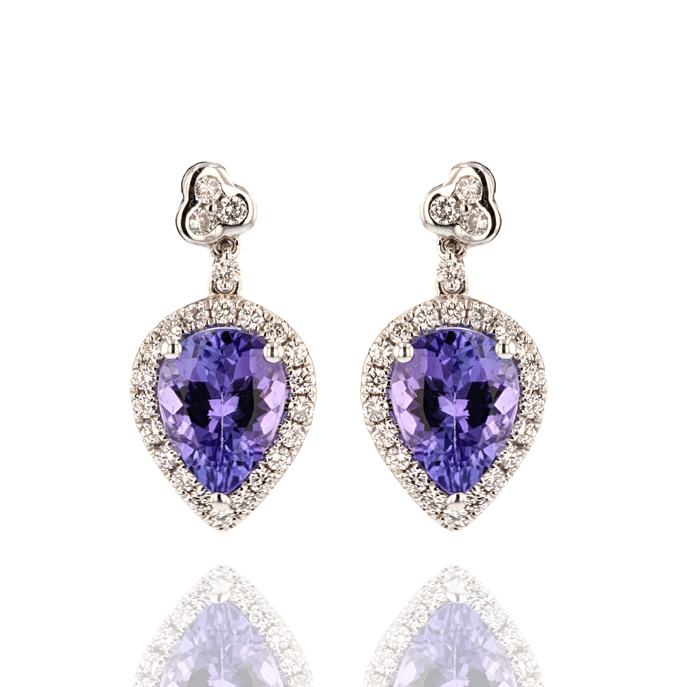 18ct White Gold Tanzanite Earrings