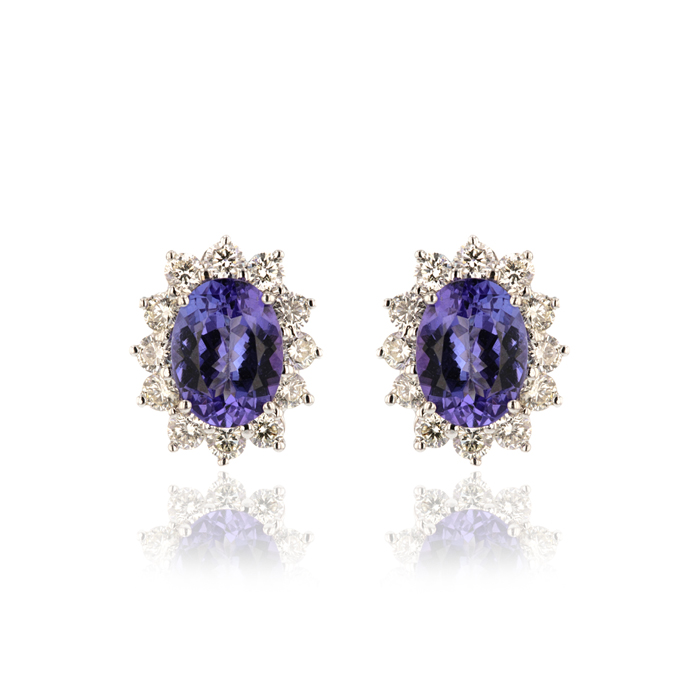 18ct White Gold Tanzanite Earrings