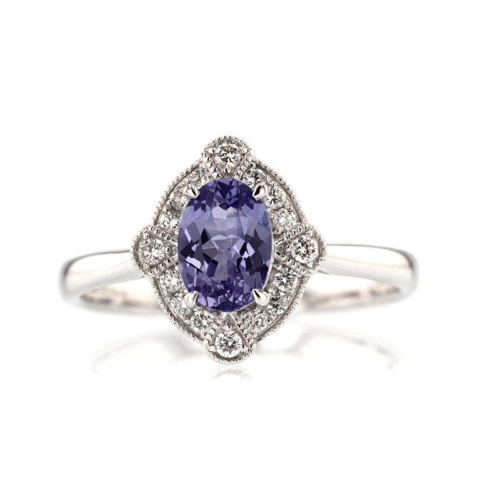 9ct White Gold Tanzanite Ring - Image 2